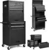 6-Drawer Rolling Tool Chest, 3-in-1 Tool Box Organizer w/Auto Locking System & Lockable Wheels & Sliding Drawers &Detachable Top 1