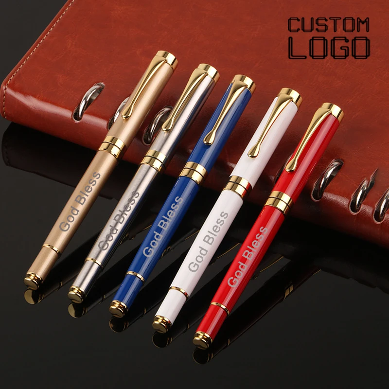 New Metal Neutral Pen Pearl Pen Business Advertisement Custom Logo Gift Signature Pen Lettering Student Writing Pen Stationery