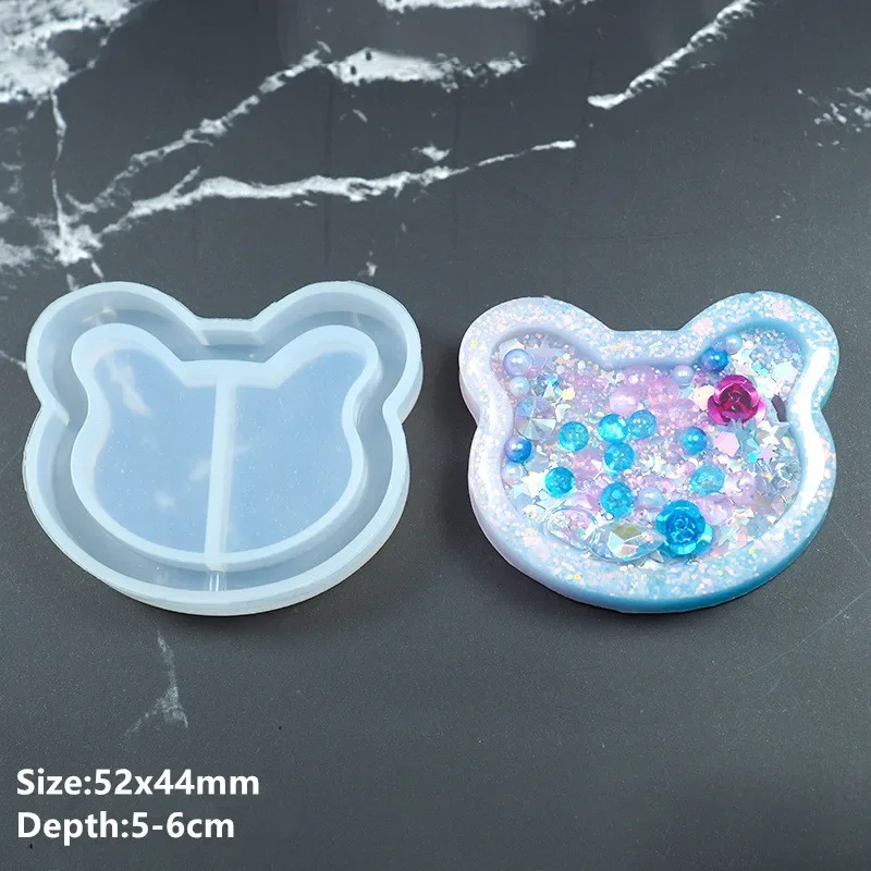 Epoxy Resin Shaker Molds Set Jewelry Casting Supplies, Bear, Chick, Sheep,  Beer Mug, Game Console 5 Silicone Trays with 5 Seal Films, Height 2-2.4inch