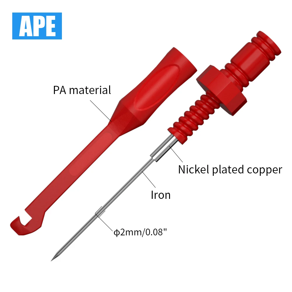 2pcs Multimeter Test Stick Safety Non-Destructive Wire-Piercing Probes 4MM Jack Puncture Test Hook Tool test probes multimeter pen test leads