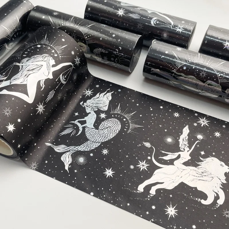 1 롤 와이드 비너스 장식 테이프 별자리 테이프 와시 테이프 플랜 스티커 학생 용품 라벨 스크랩북 장식