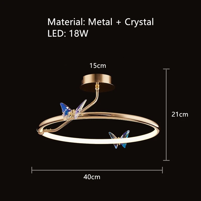 Crystal Butterfly LED Wall Lamp Bedroom Bedside Tv Background Modern Sconces Gold Metal Unique Lighting Surface Mount decorative wall lights Wall Lamps