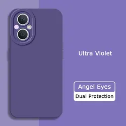 Angel Eyes Square Liquid Cartoon Soft Silicone Phone Case for Reno7 Lite 5G (Ultra Violet)