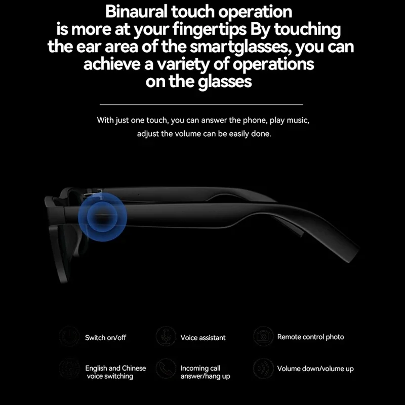 8K AI Bluetooth Smart Sunglasses with Surround Sound and Touch Control