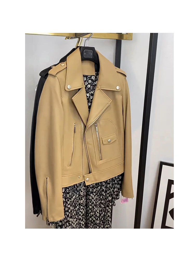 

Casual Steampunk Leather Jacket Long Sleeve Winter Zipper Motorcycle Korean Fashion Jackets Vintage Black PU Jacket Women