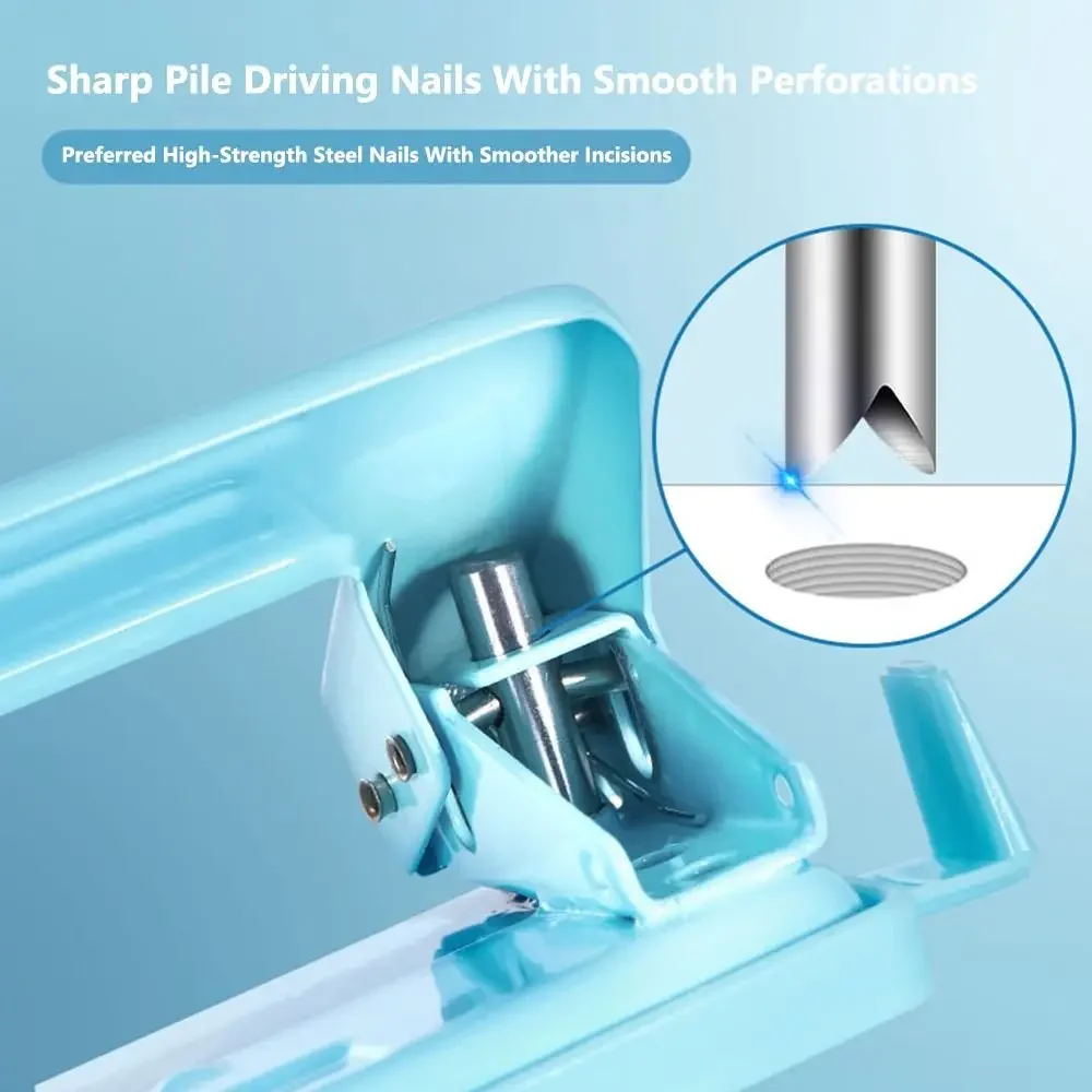 Metal Double-Hole Round Paper Puncher - DIY Punching Tool & Binding Aid for School & Office Use - 4