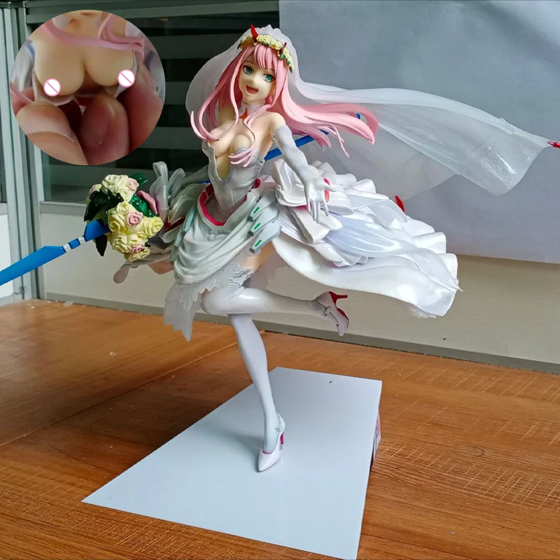 

25CM Darling in the FranXX Wedding Dress Zero Two 02 For My Darling 1/7 PVC Action Figure Toys Adults Collection Model Doll