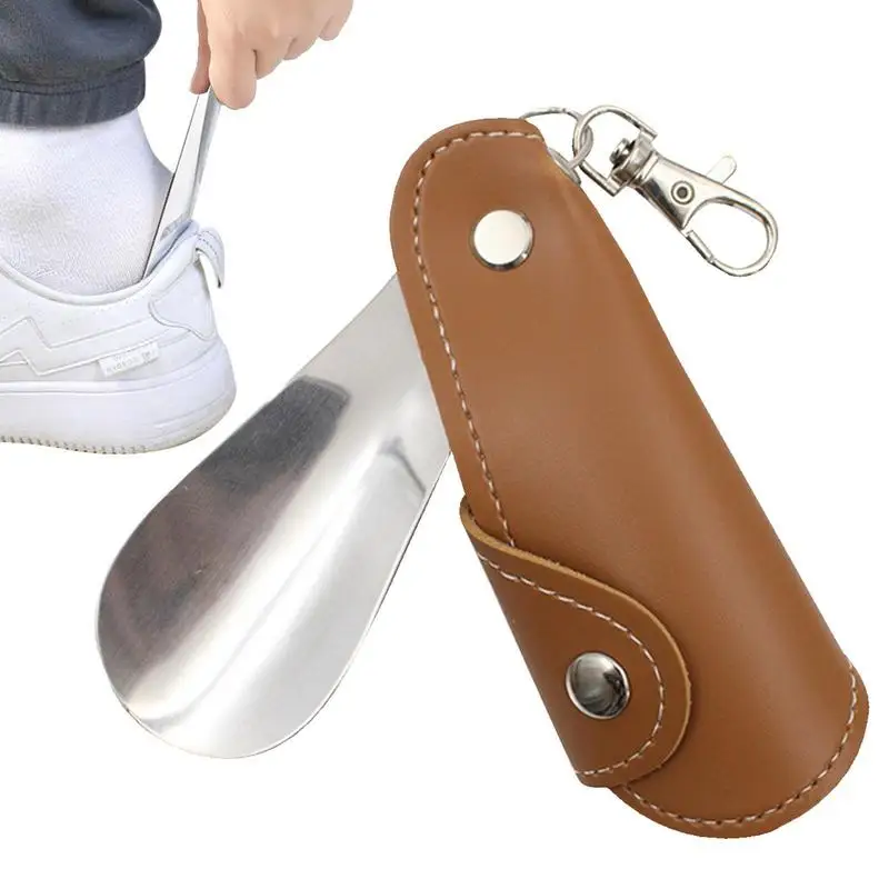 

Keychain Travel Shoe Horn Keychain Key Hook Keyrings Cute Portable Stainless Steel Shoe Horn Shoes Helper For Seniors Kids Men