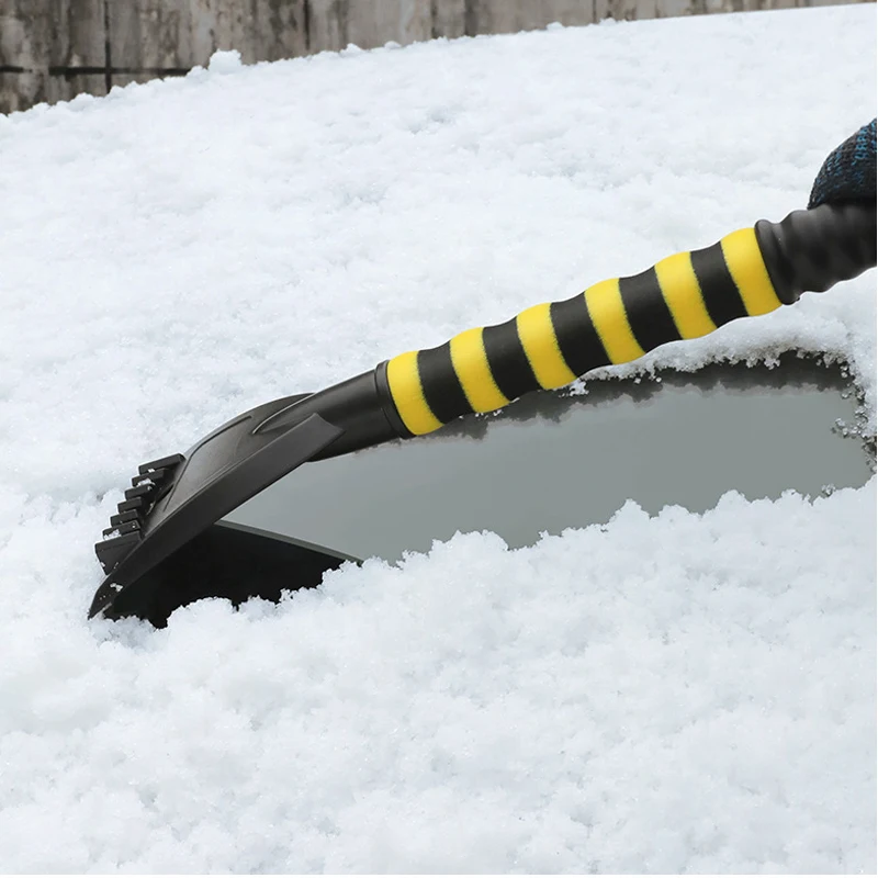 Car Snow Brush Ice Removal Vehicle Windshield Window Snow Cleaning Brush with Ice Scraper for Cars Winter Auto Cleaning Tools Window Cleaning Tool