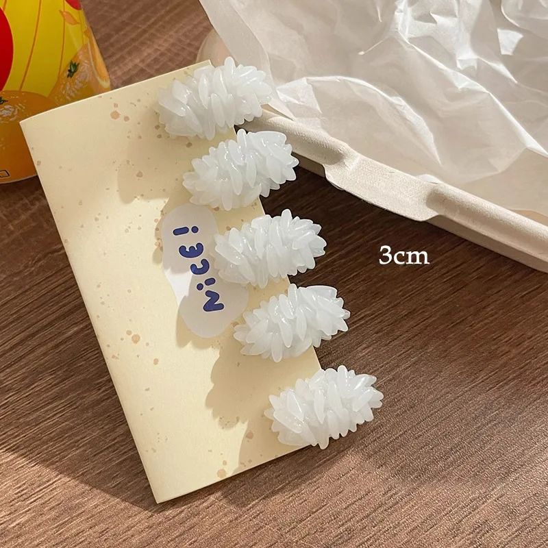 5pc 소녀를위한 귀여운 쌀 모양의 머리핀 카와이 시뮬레이션 음식 헤어 클립 크리 에이 티브 사이드 뱅스 클립 일본식 머리 장식 헤어 액세서리
