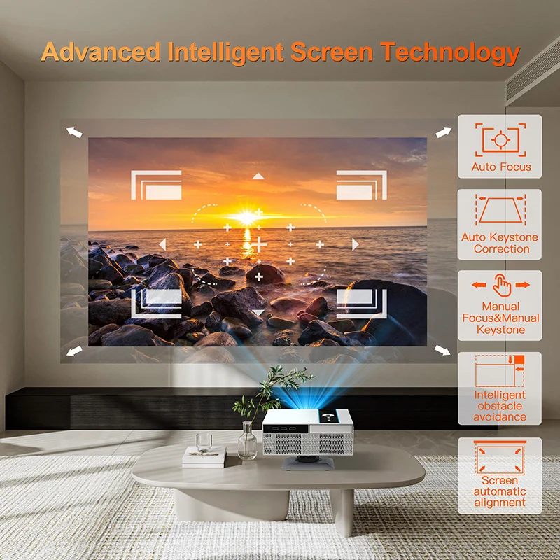 Xnano X6 New Product Projectors Full HD 1080P 380 ANSI Lumens Video Home Theater Android 13 5G WiFi BT5.2 LED Beam Projector
