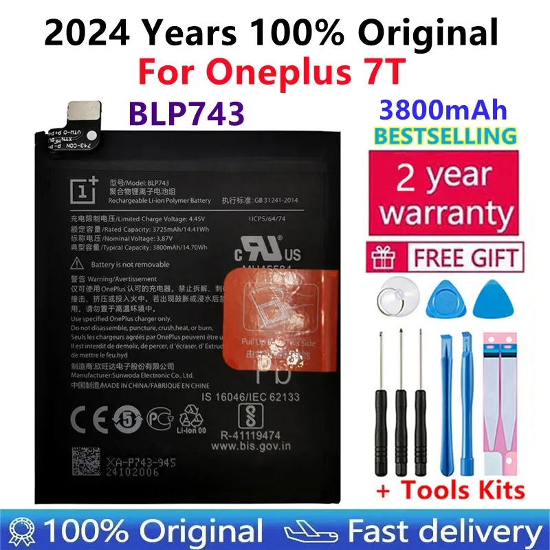 

New Original Battery BLP743 3800mAh For Oneplus 7T One Plus 7T Phone Battery High Capacity OnePlus Phone Batteries Free Tools