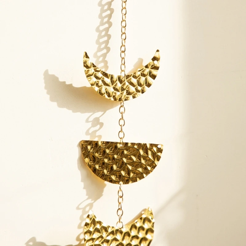 Wall Hanging Ornaments Moon Garlands Metal Chain Art Bohemian Bedroom Office Nursery Home Decorations 2