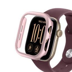 Durable Hollowed Protective Hard Case for Apple Watch Accessories (Rose Gold 03)