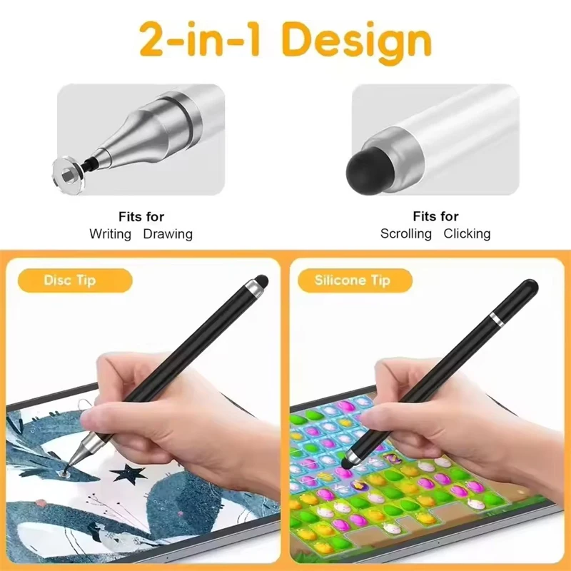 Stylus Pen Universal For Android IOS Drawing Capacitive Screen Touch For Xiaomi Samsung 2 in 1