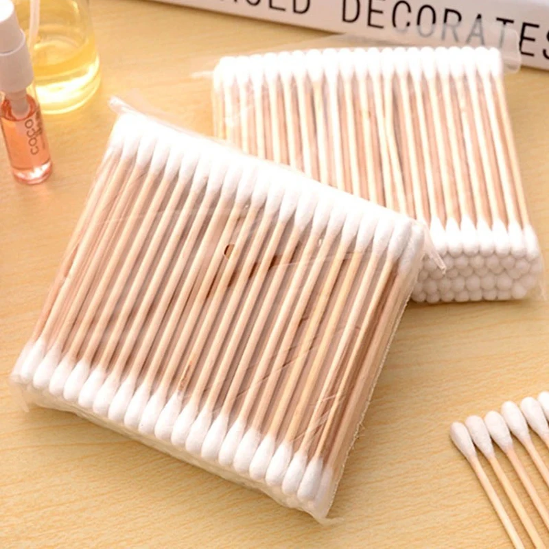 Double-ended Cotton Swabs Baby Ear Cleaning Sticks Healthy Cleaning Tools 100pcs Per Pack 5 Packs