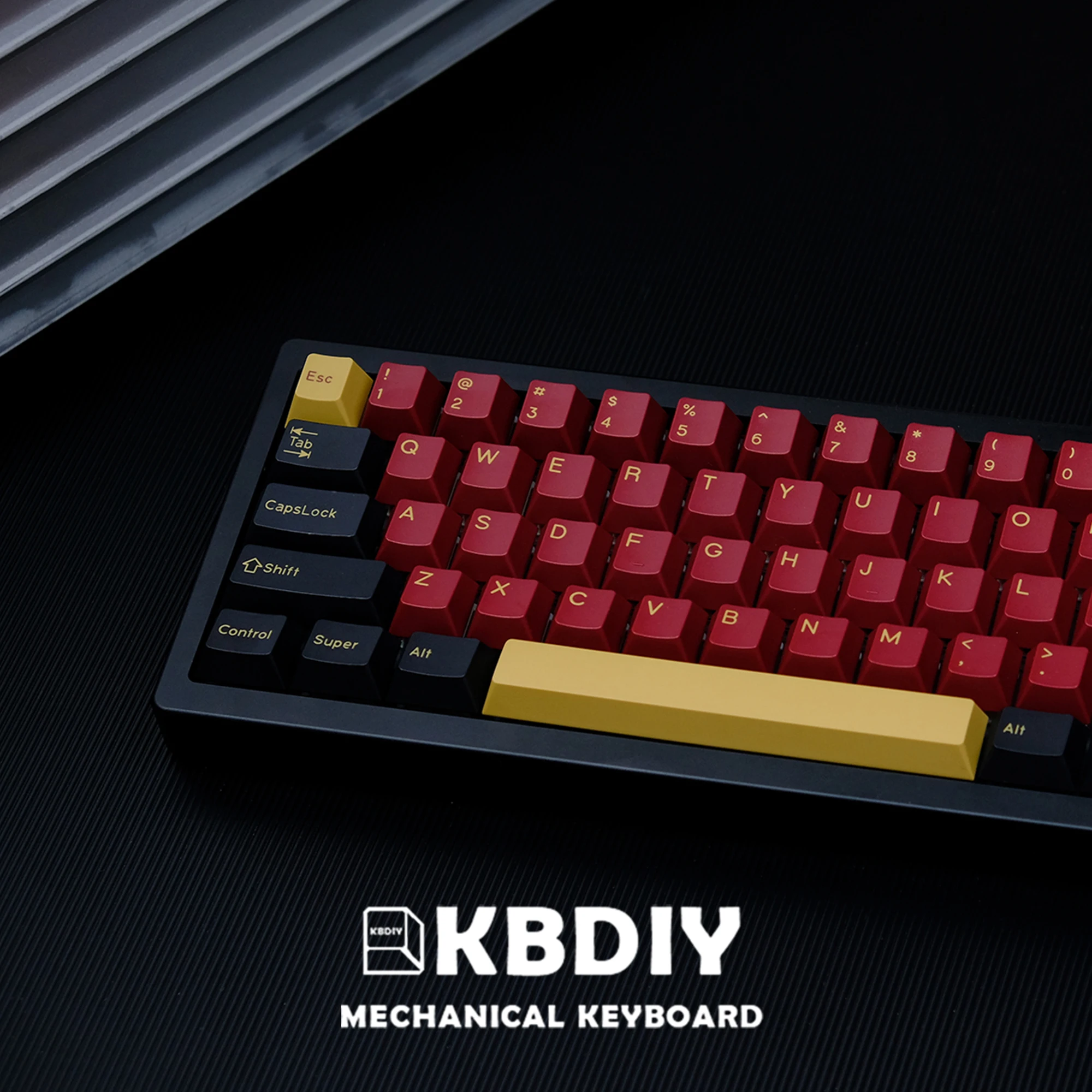 Kbdiy-teclas Gmk Red Samurai Custom Cherry Profile Teclas Pbt para Teclados Mecânicos Caps Iso Double Shot Conjunto de 173 Teclas - Imagem 3