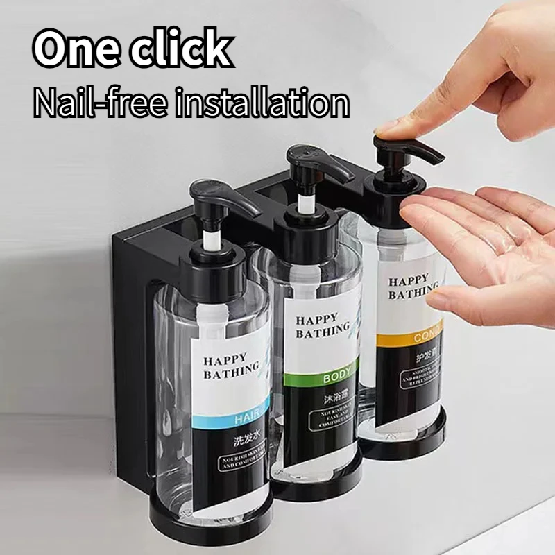 bathroom-Shampoo-and-Shower-Gel-Separate-Bottles-Wall-Mounted-dispenser ...