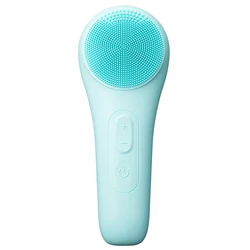 Advanced Electric Silicone Facial Cleansing Brush with Waterproof Design - Deep Cleansing Face Scrubber (Light green)