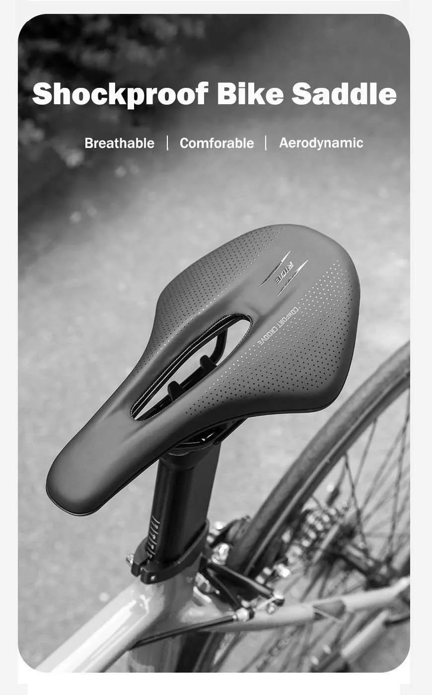 Description Picture 2 of itemComfortable Bike Saddle Shockproof HIgh Density Sponge Filled MTB Seat Aerodynamic Breathable Road Bicycle Saddle Bike Parts