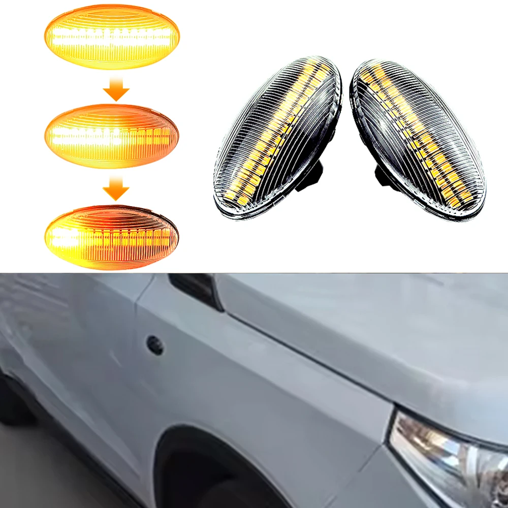 Clignotants Latéraux à LED Ambre - Lot De 2 Pour Citroën, Peugeot, Compatible Canbus