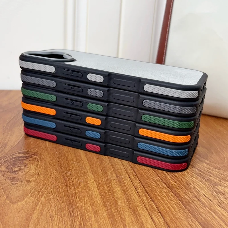 Luxury Retro Denim Texture PU Leather Shockproof Phone Case with Anti-Fingerprint Protection