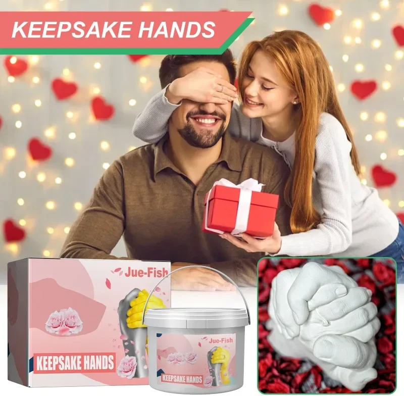 Bean Plaster Hand Mold Kit Sculpture Keepsake Hand Mold Set Couple DIY Gift