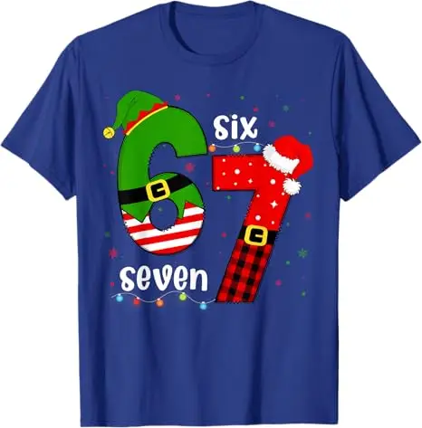 Haunted By 67 Funny Six Seven Meme Bruh 6 7 Weihnachts-T-Shirt Y2k Elf Hand Weihnachtskostüm Neuheit Spruch T-Shirt Geschenke Kurzarm – Detail 7