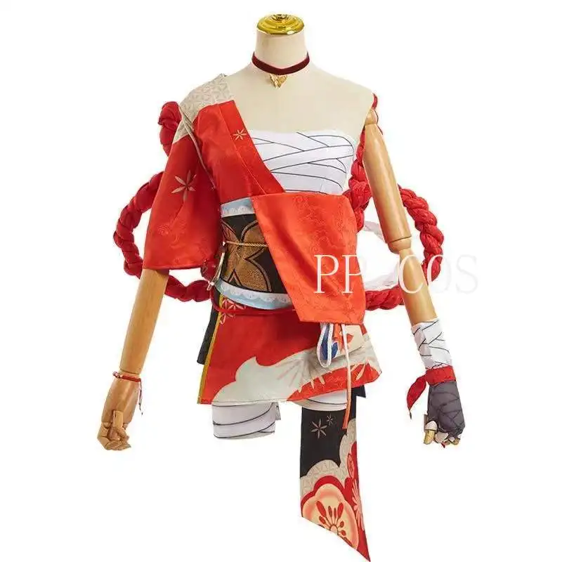 Game Genshin Impact Yoimiya Cosplay Costume Female Combat Uniform Activity Party Role Play Clothing XS-XXL | Тематическая одежда и