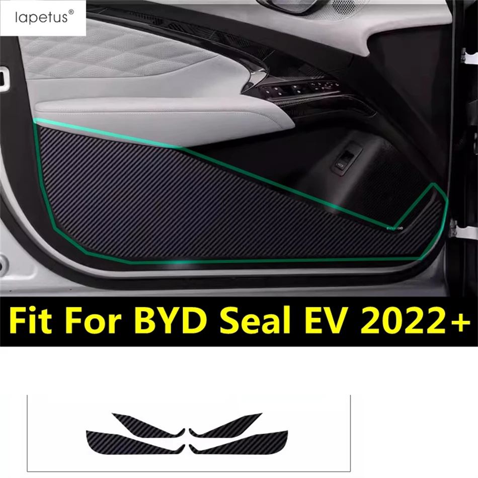 

For BYD Seal EV 2022 - 2024 Accessories Car Door Anti Kick Pad Protection Carbon Fiber Style Stickers Inner Door Side Edge Film