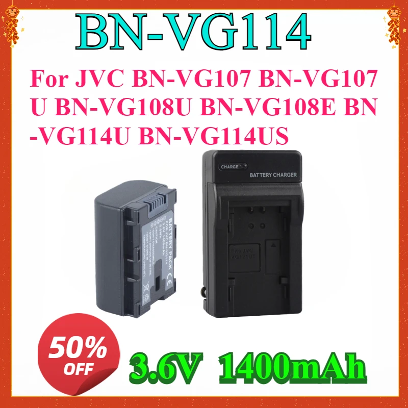 Chargeur USB Batterie Appareil Photo JVC BN-VG108U / BN-VG114E – Charge Rapide Avec Indicateur LED – Compatible BN-VG108, VG114