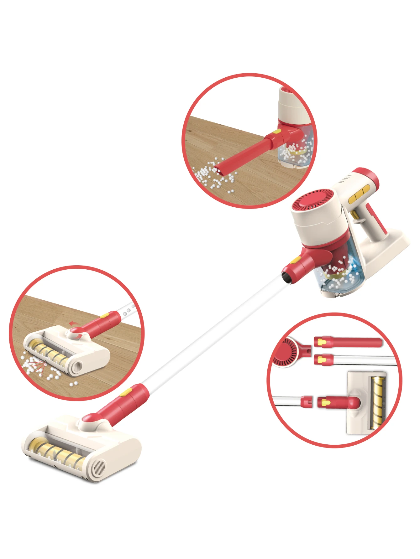 Vacuum cleaner, sanitary ware, playhouse, playset Suitable for children over 3 years old Pretend to sweep the floor clean 4