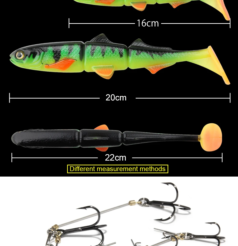 Spinpoler Fishing Lure Kit Soft Bait 16cm 22cm With Stingers Rig Hook  Sinker Swimbait 5g 10g