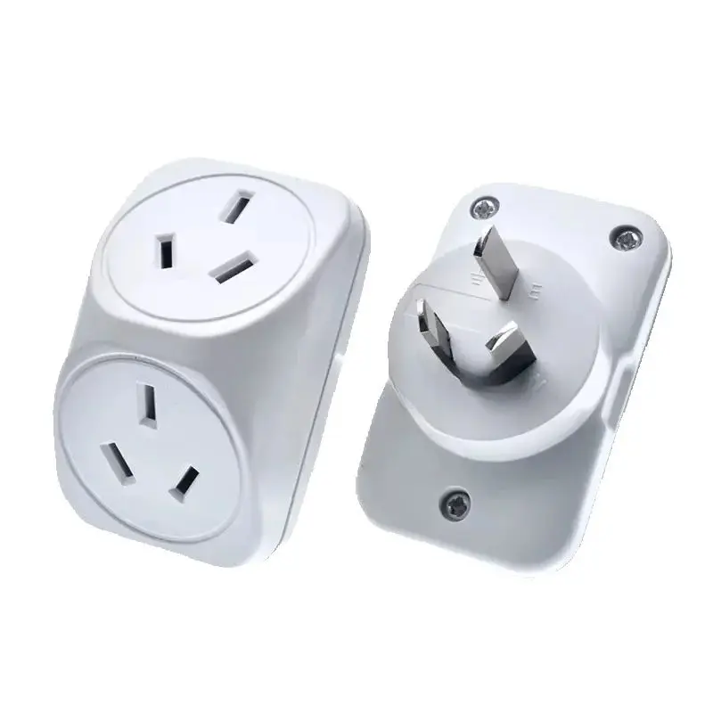 1개 CN 뉴질랜드 호주 1구를 2구로 변환하는 AC 콘센트 확장 컨버터 전원 소켓 10A 250V 절연 AU 벽면 플러그 어댑터 타입 I