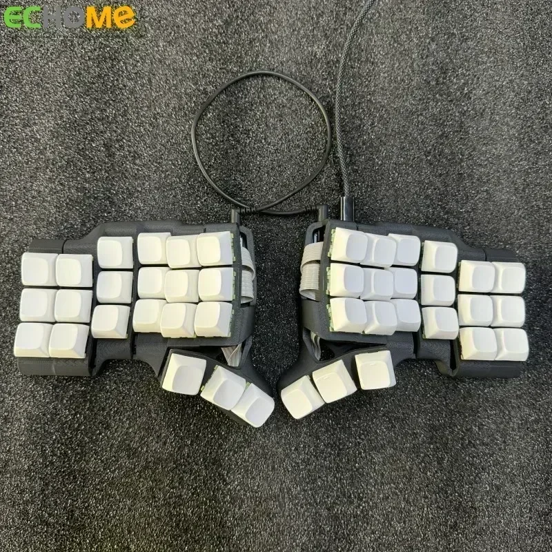 TBK 미니 분할 기계식 키보드, 사용자 정의 RGB 유선 회색 목재 V4/lemonV3 음소거 Axi 용접 Fdm, 인체 공학적 기계식 키보드