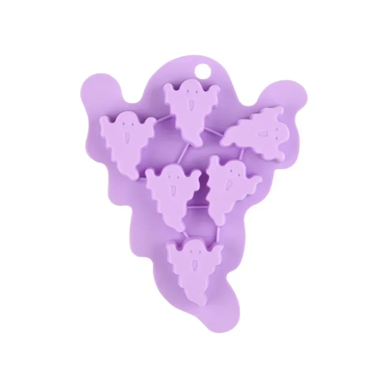 Silicone Soap Mould Halloween Chocolate Bat Skull Ghost Ice Grid Mold Cartoon Cake Baking Candle Molds