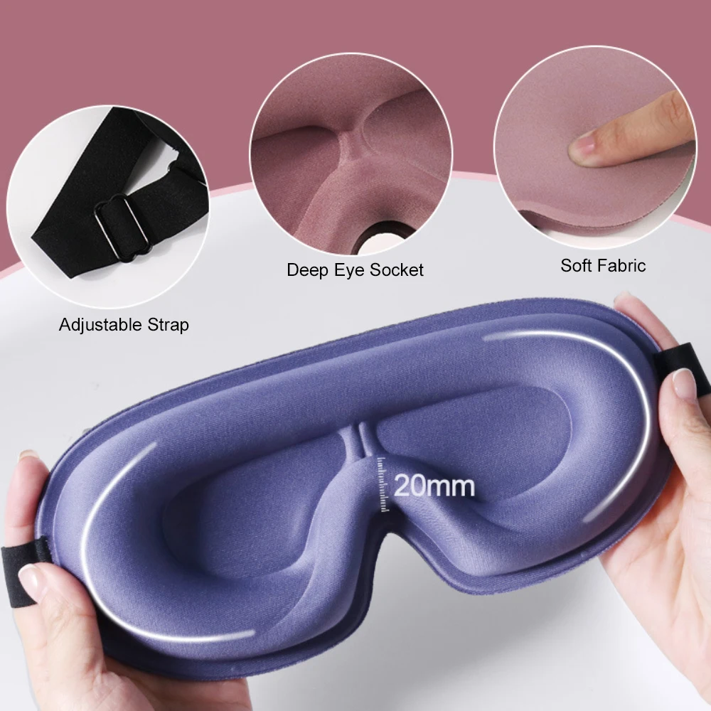 3D Sleeping Mask Block Out Light Sleep Mask for Eyes Soft Sleeping Aid Eye Mask for Travel Eyeshade Night Breathable Slaapmasker