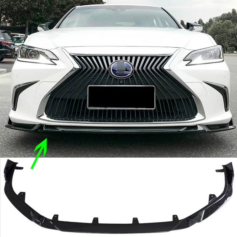 

For Lexus ES200 ES260 2018-2022 ABS black Front Bumper Lip Spoiler Apron Car Exterior Parts Accessories Body Kit Skirt