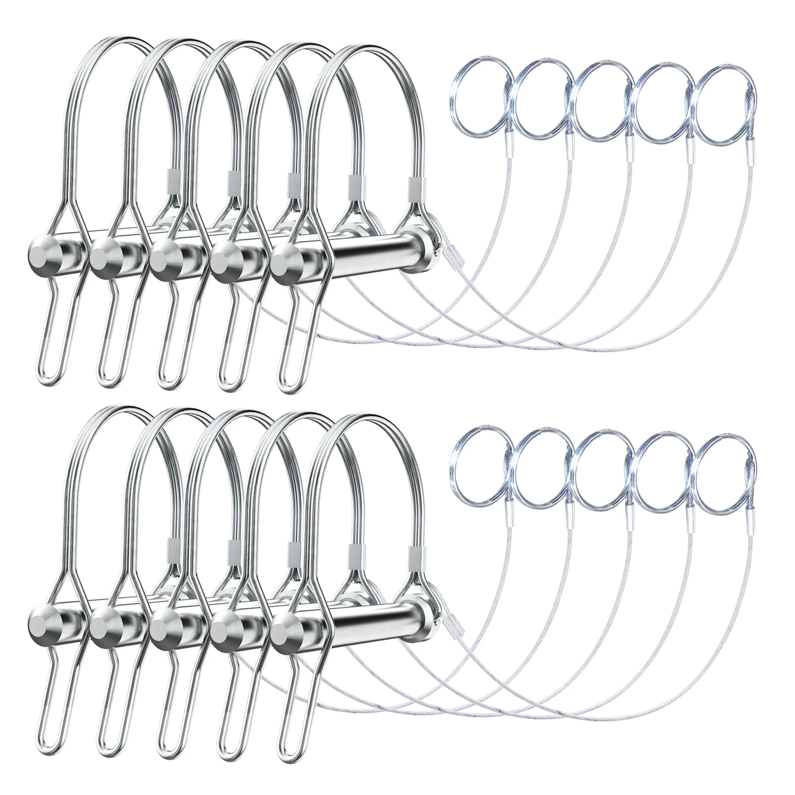 Trailer Safety Coupler Pin,5/16 In(8mm)Diameter x1-3/4 In(45mm)Long Prevents Loss,Plastic Coating Tether Length 10-1/2