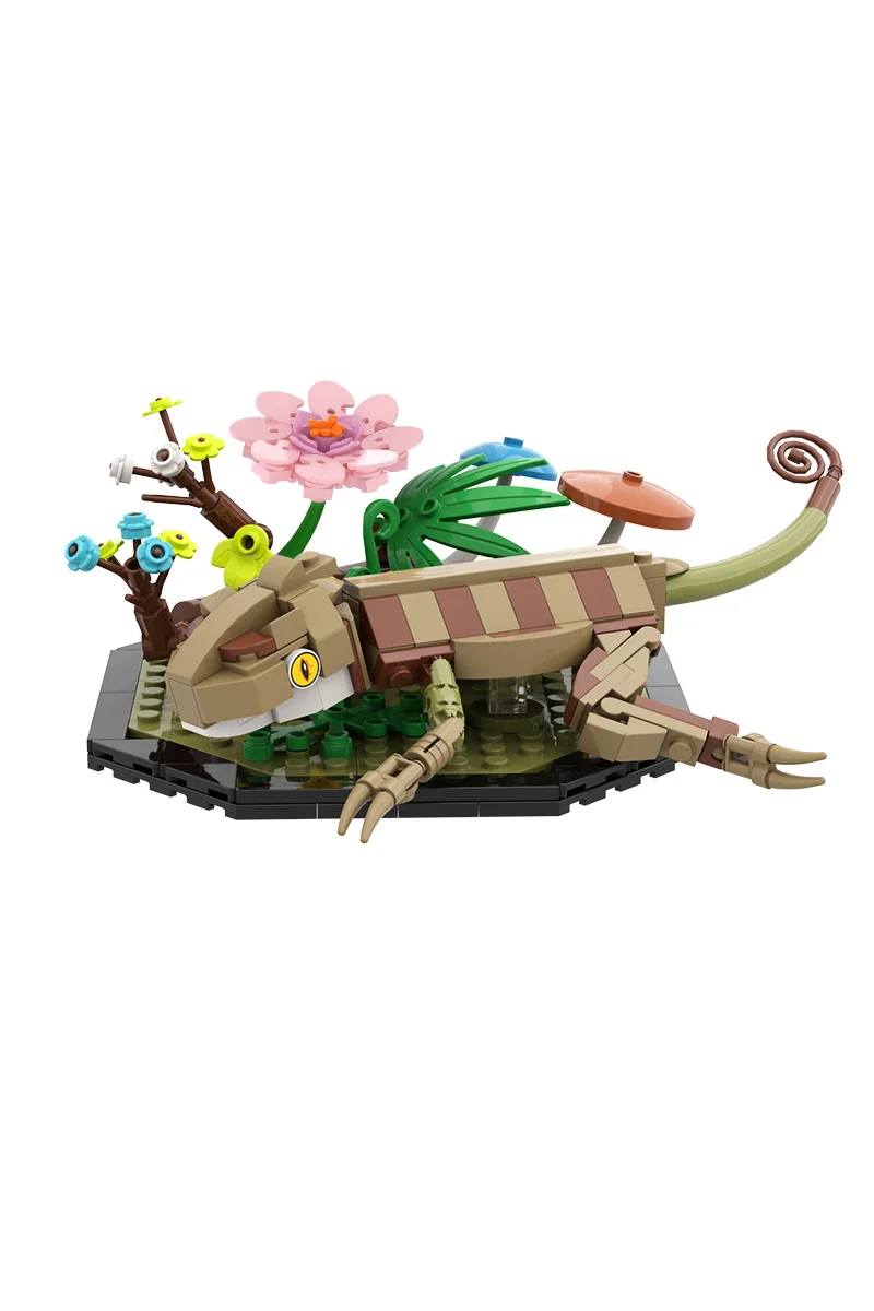 MOC Chamäleon Modell Bausteine Horror Reptil Wüste Eidechse DIY Design Insekt Botanische Ziegel Spielzeug Erwachsene Geschenk – Detail 15