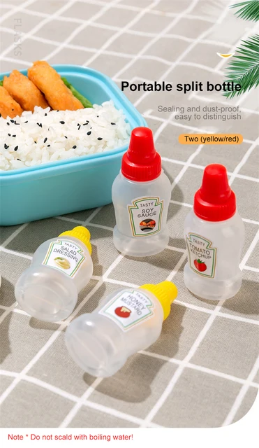 Tohuu Portable Sauce Bottle Tomato Ketchup Honey Salad Dressing Container  Portable Sauce Jars Lunch Box Dressing Dispensers For Kids Adults Bento Box  designer 