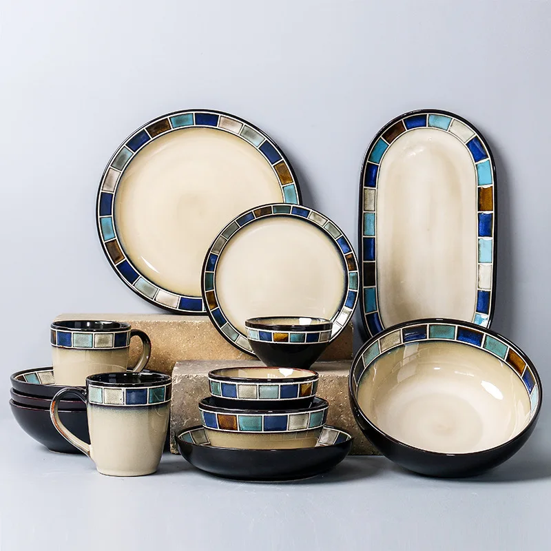 

Nordic Style Ceramic Tray Tea Snack Steak Pasta Food Serving Tray Plates Dinner Serving Trays Decorative Storage Plate Tableware