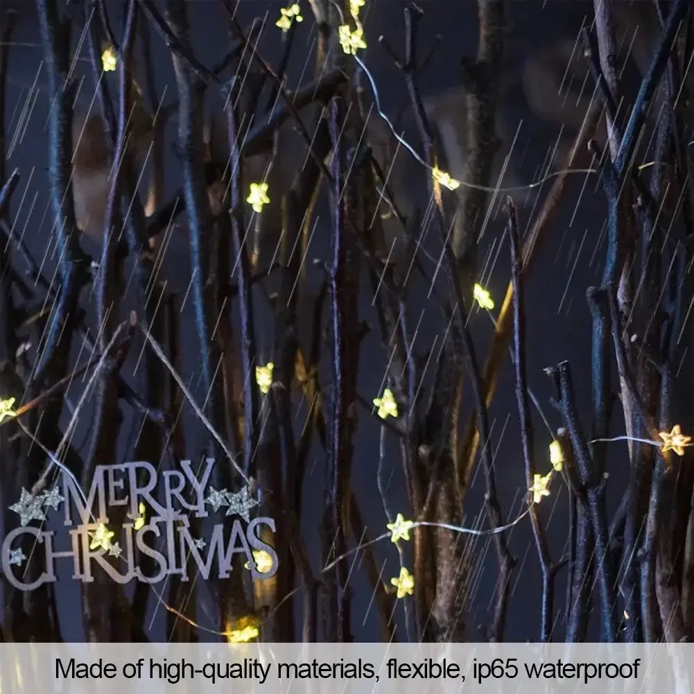 Star Copper LED Fairy Lights - USB/Battery Operated Decorative String for Home and Holiday Ambiance