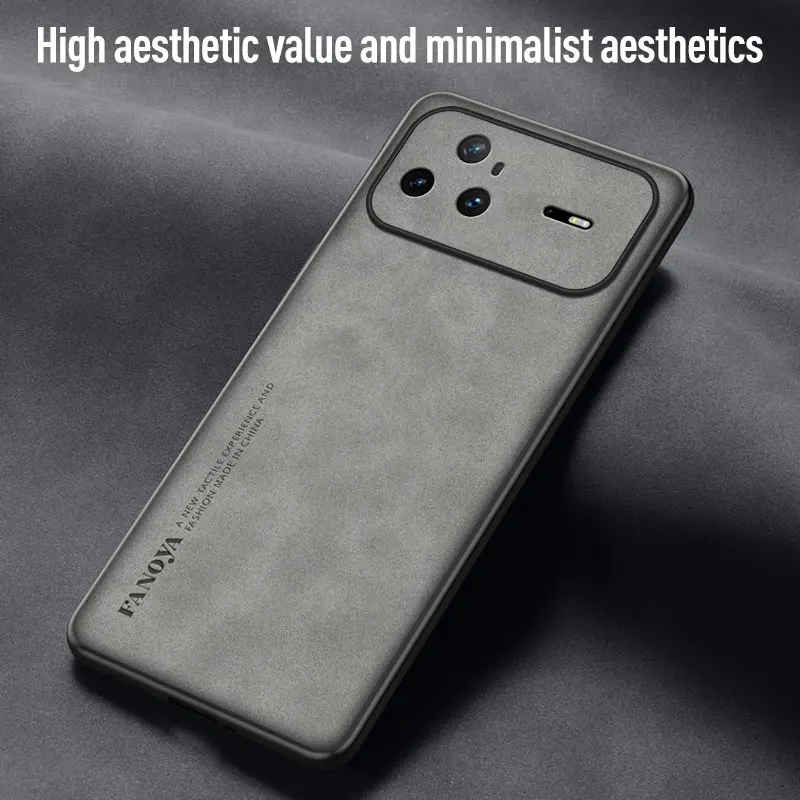 Skin Feel Shockproof Matte Leather Case - Soft Back Cover