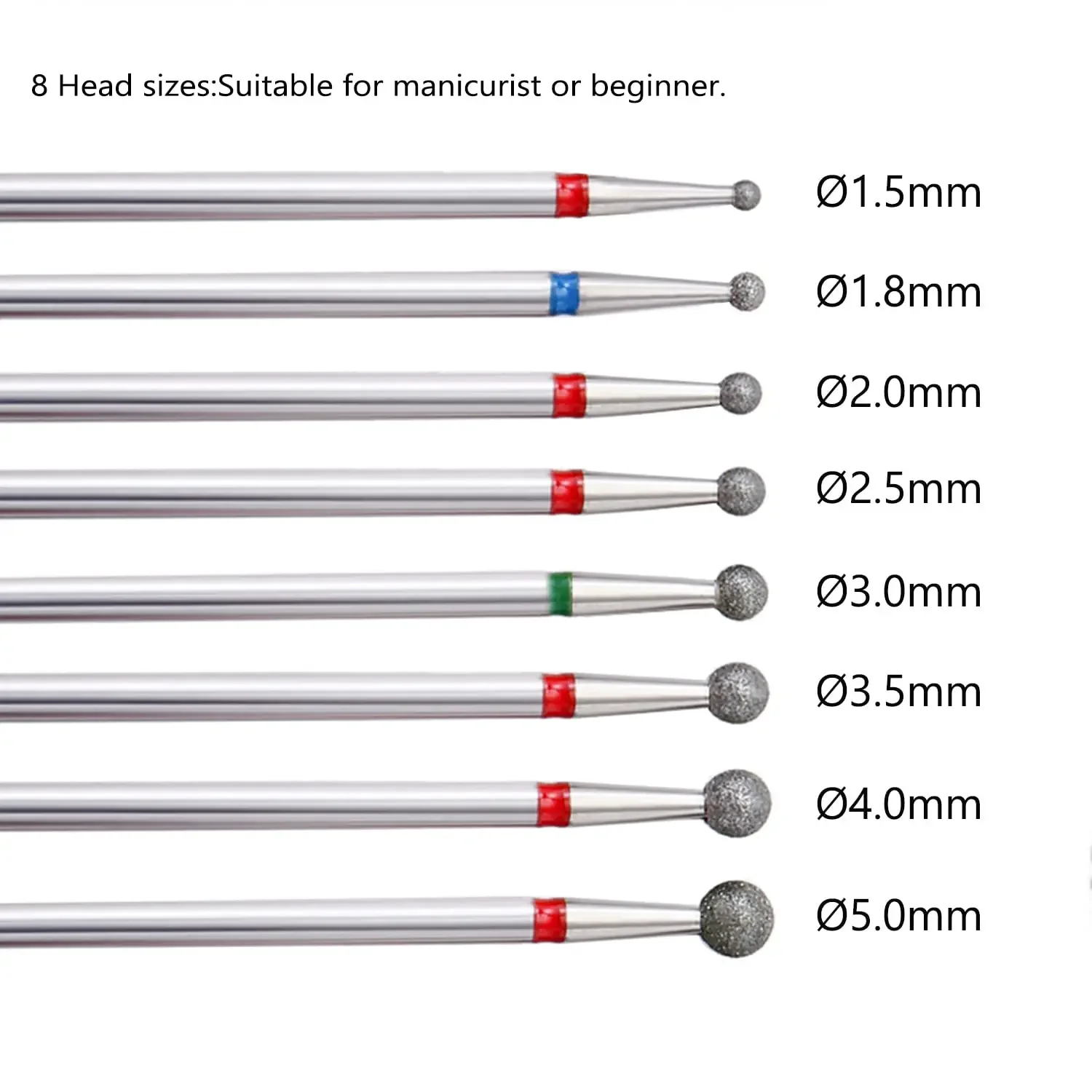 

Алмазная фреза 3/32 дюйма, Шариковая форма, сверла для ногтей для чистки кутикулы, профессиональная пилка для ногтей, аксессуары для маникюра