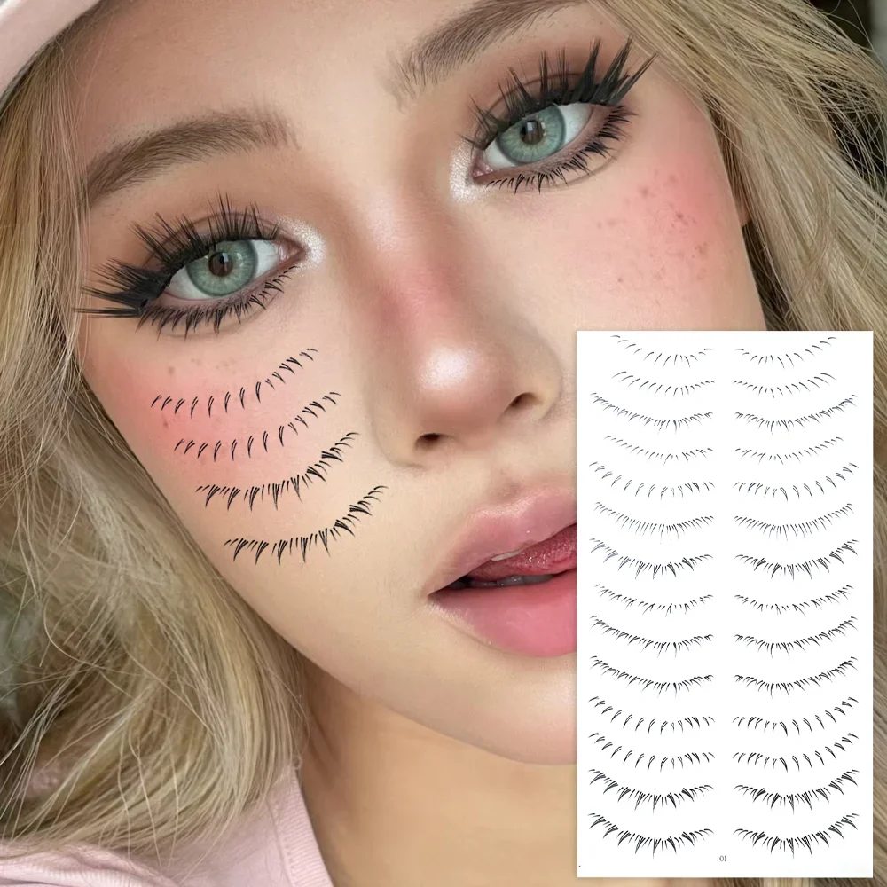 Untere Wimpern Aufkleber – 80 Paare, Wasserfest, 8 Verschiedene Stile, Einfach Anzuwenden