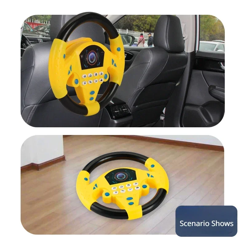 Infant Shining Eletric Simulation Steering Wheel Toy with Light Sound Kids Early Educational Stroller Steering Wheel Vocal Toys