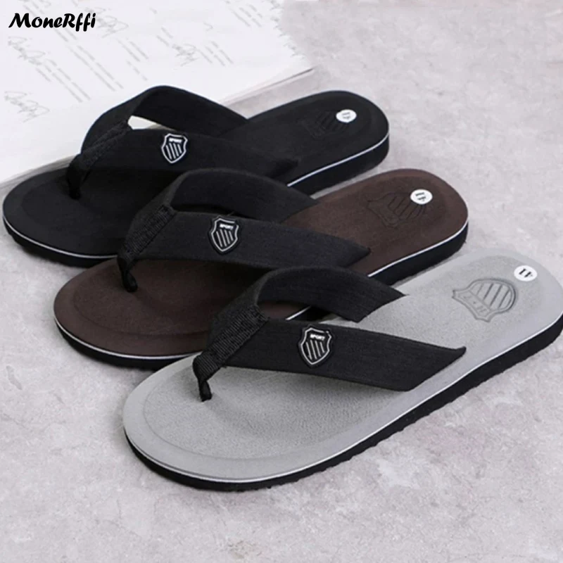 Flip Flops Casual Men Slippers Beach Sandals Summer Non-Slip Flat Slides Indoor House Shoes