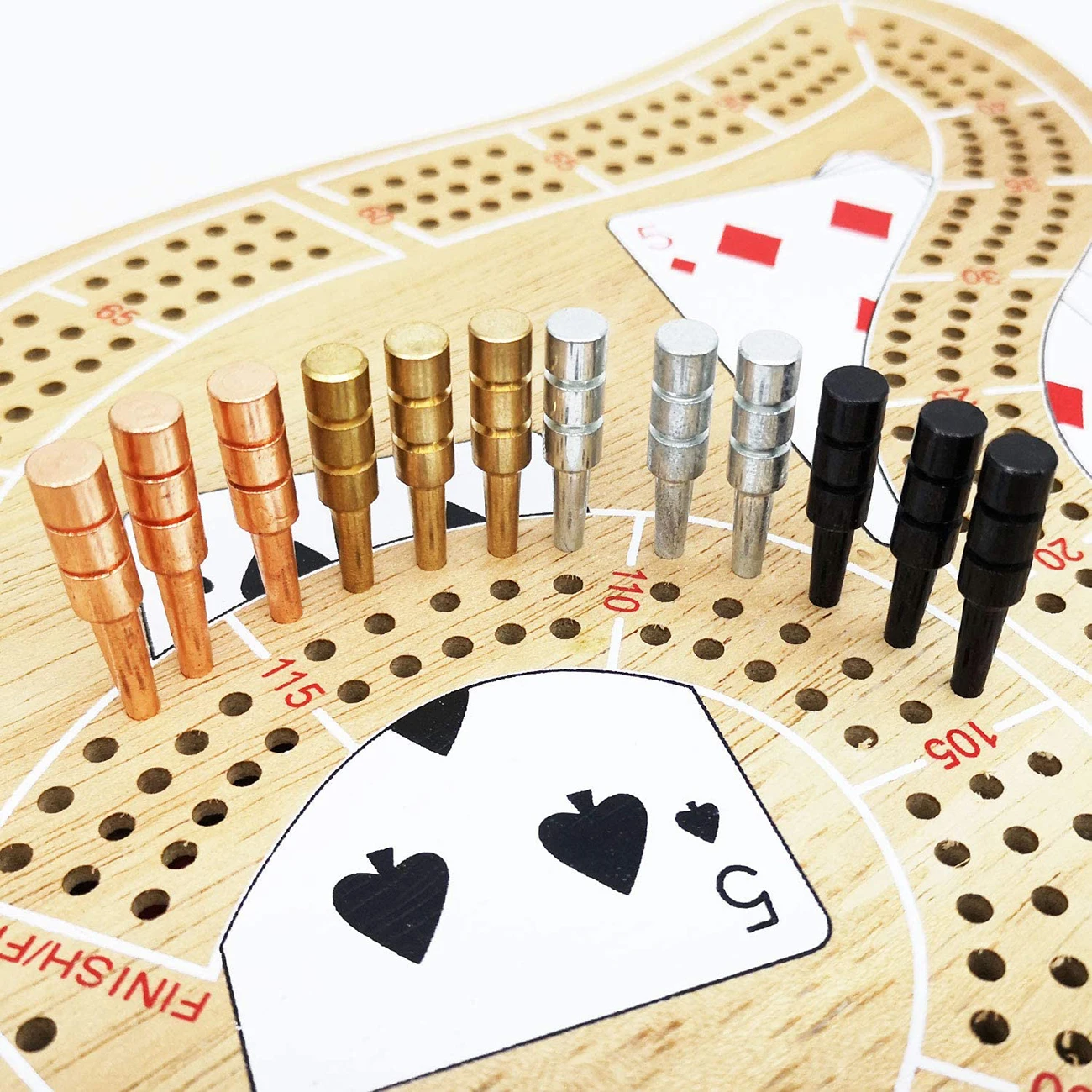 12pcs Steel And Brass Cribbage Pegs for 1/8 Hole Game Scoring Bar
