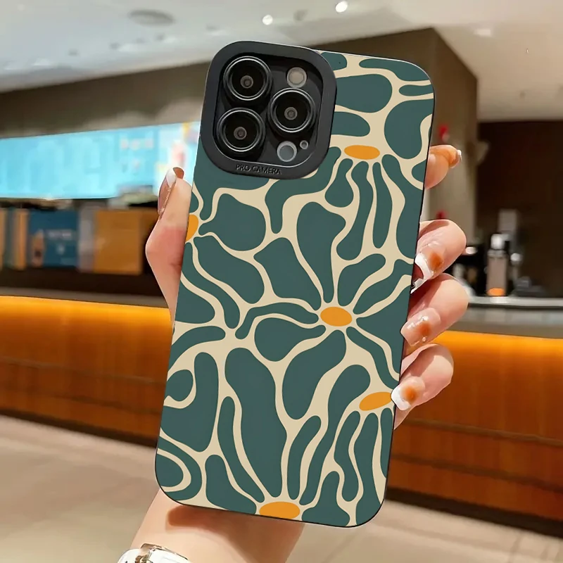 Floral & Geometric Patchwork Soft Phone Case Cover